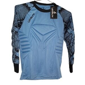 NWT Levelty Apparel Padded Goalie‎ Jersey Blue Long Sleeve Soccer 3XS